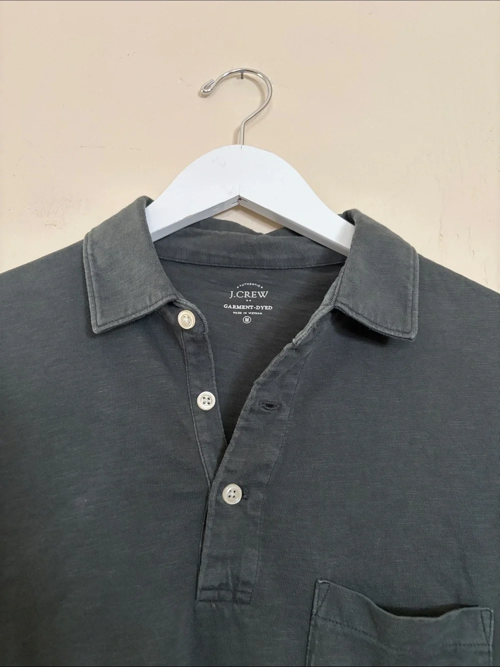 J. Crew Men's Polo Shirt in Charcoal Gray